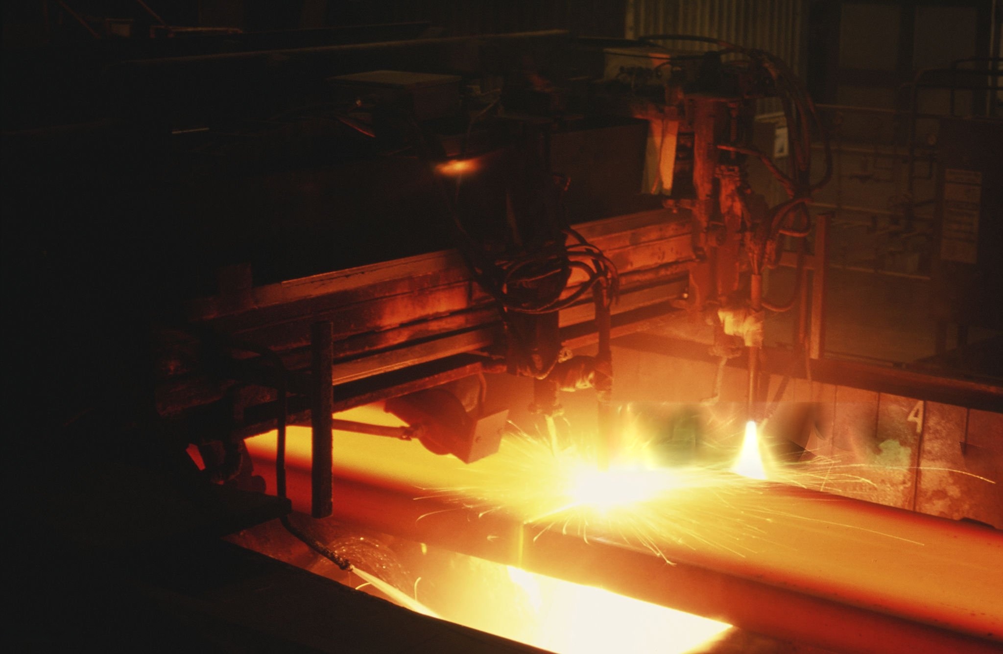 Steel manufacturing process inside a high-tech mill